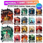 25 In Loving Memory T Shirt Canva Editable Templates, In Loving Memory Templates, Memorial Canva Template, Funeral & Celebration of Life - Editable Memorial Canva Template