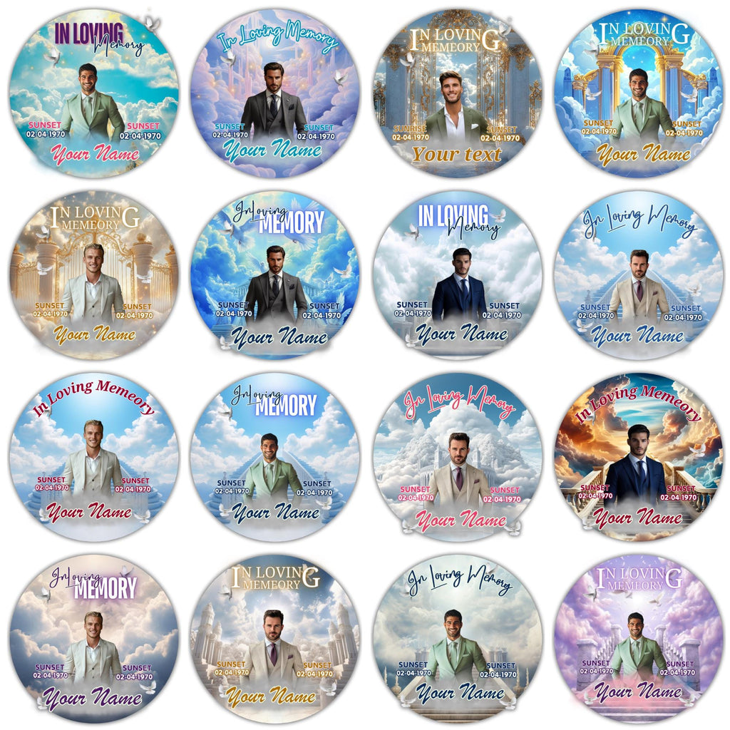 25 In Loving Memory Pin Button Canva Editable Templates, In Loving Memory Templates, Memorial Canva Template, Funeral & Celebration of Life - Editable Memorial Canva Template