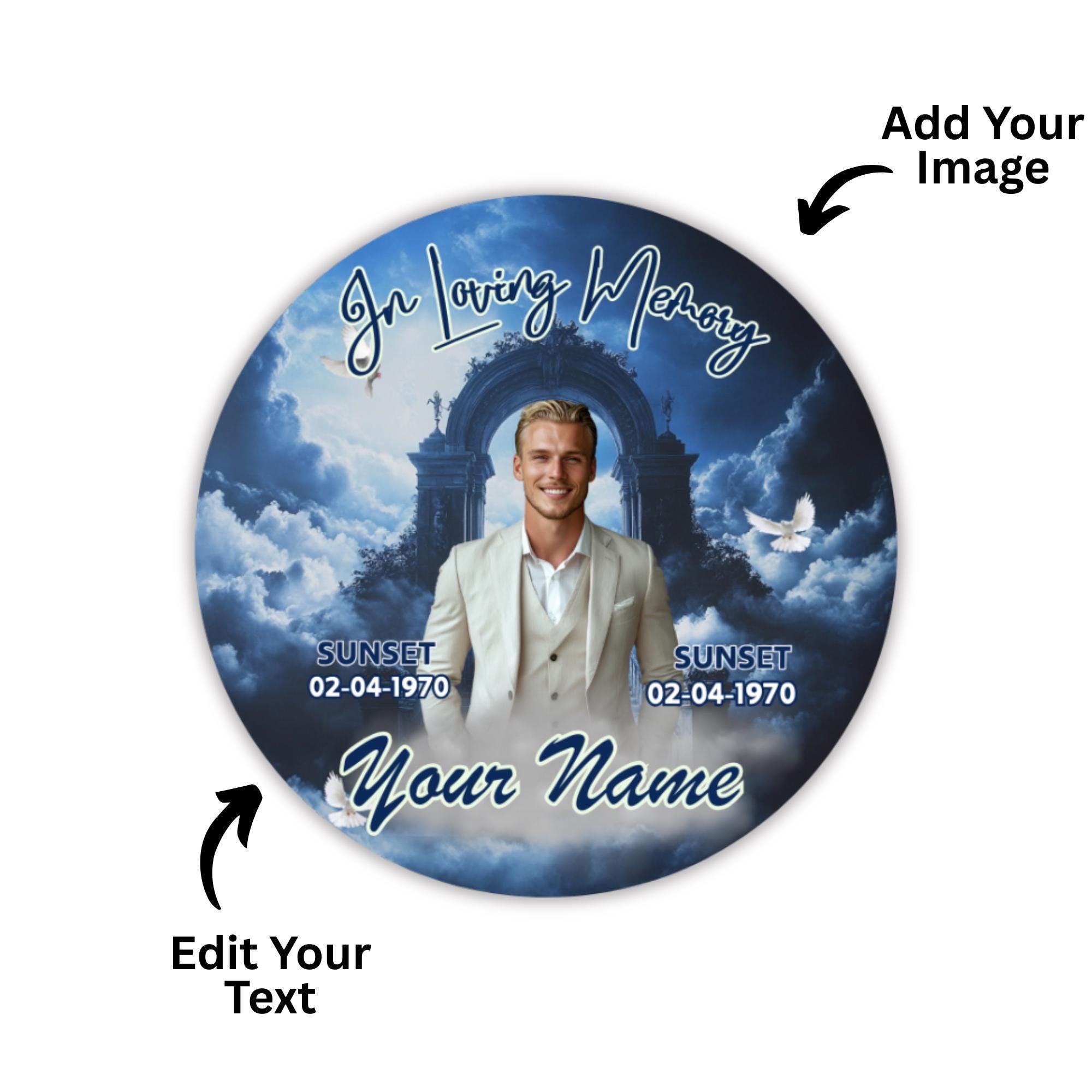 25 In Loving Memory Pin Button Canva Editable Templates, In Loving Memory Templates, Memorial Canva Template, Funeral & Celebration of Life - Editable Memorial Canva Template