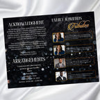 08 Black In Loving Memory Funeral Program Template, Memorial Editable Bifold 11x8.5” Design, Obituary Celebration Of Life, Digital Download - Editable Memorial Canva Template