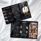 In Loving Memory Black Funeral Program Template, Editable TriFold 17x11 Program, Celebration of Life Obituary Program, Digital Download - Editable Memorial Canva Template