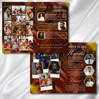 08 Brown In Loving Memory Funeral Program Template, Memorial Editable Bifold 11x8.5” Design, Obituary Celebration Of Life, Digital Download - Editable Memorial Canva Template