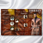In Loving Memory Brown Funeral Program Template, Editable TriFold 17x11 Program, Celebration of Life Obituary Program, Digital Download - Editable Memorial Canva Template