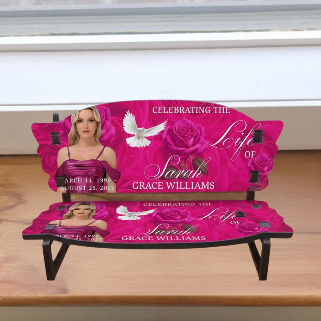 11 In Loving Memory Bench Canva Editable Templates, In Loving Memory Banch Templates, Memorial Bench Template, Funeral & Celebration of Life - Editable Memorial Canva Template