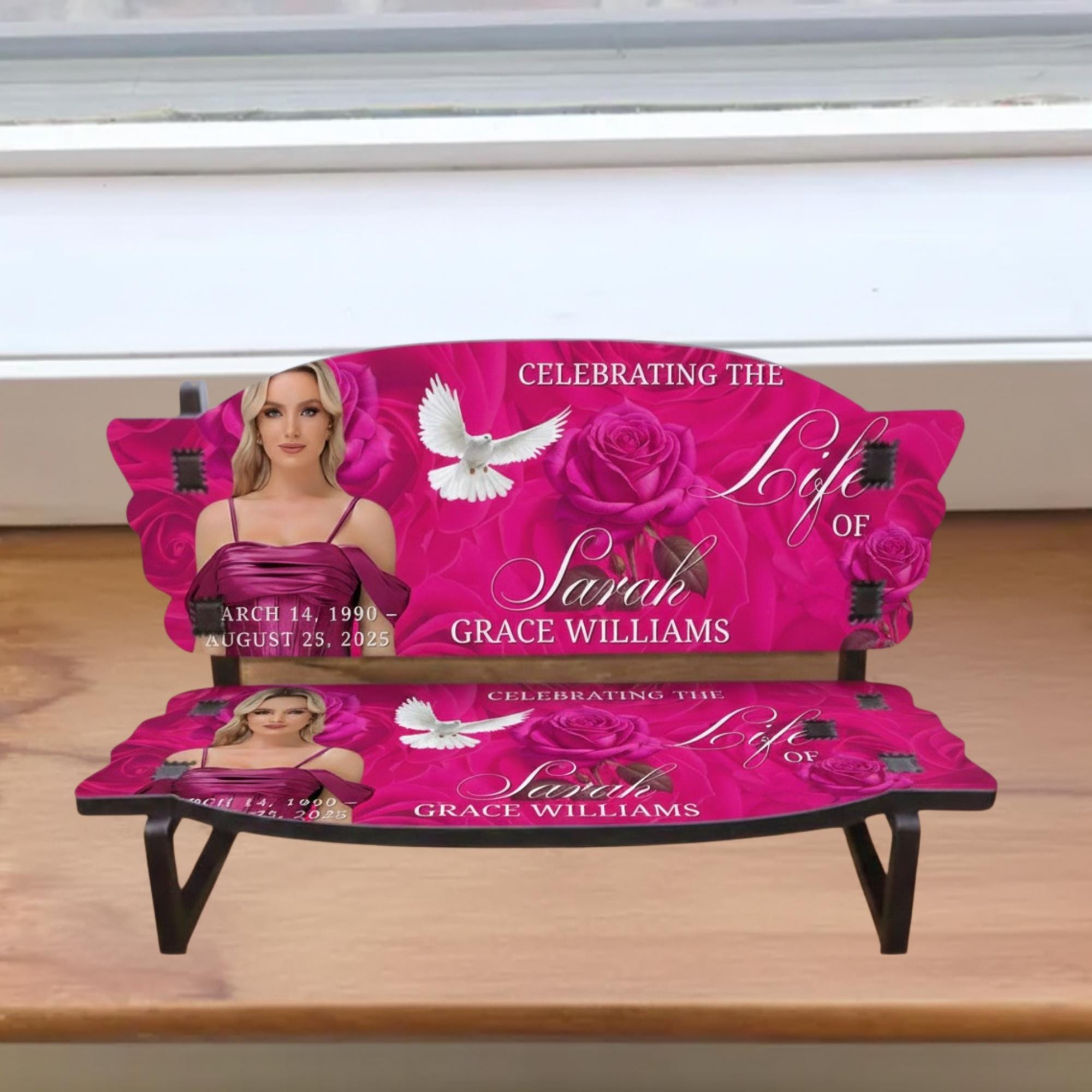 11 In Loving Memory Bench Canva Editable Templates, In Loving Memory Banch Templates, Memorial Bench Template, Funeral & Celebration of Life - Editable Memorial Canva Template