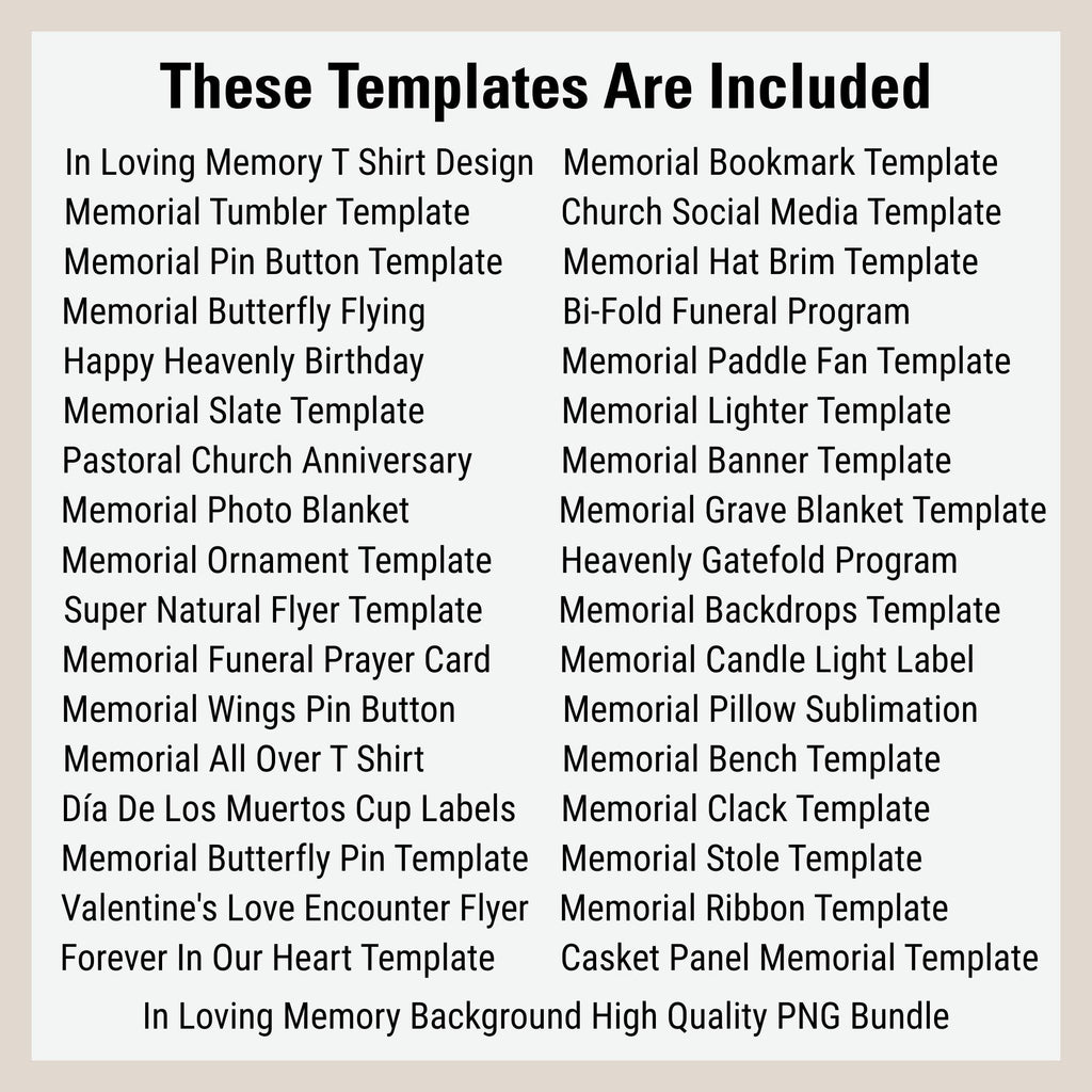 In Loving Memory Mega Bundle Canva Editable Templates, In Loving Memory Templates, Memorial Canva Editable Templates, Digital Download - Editable Memorial Canva Template