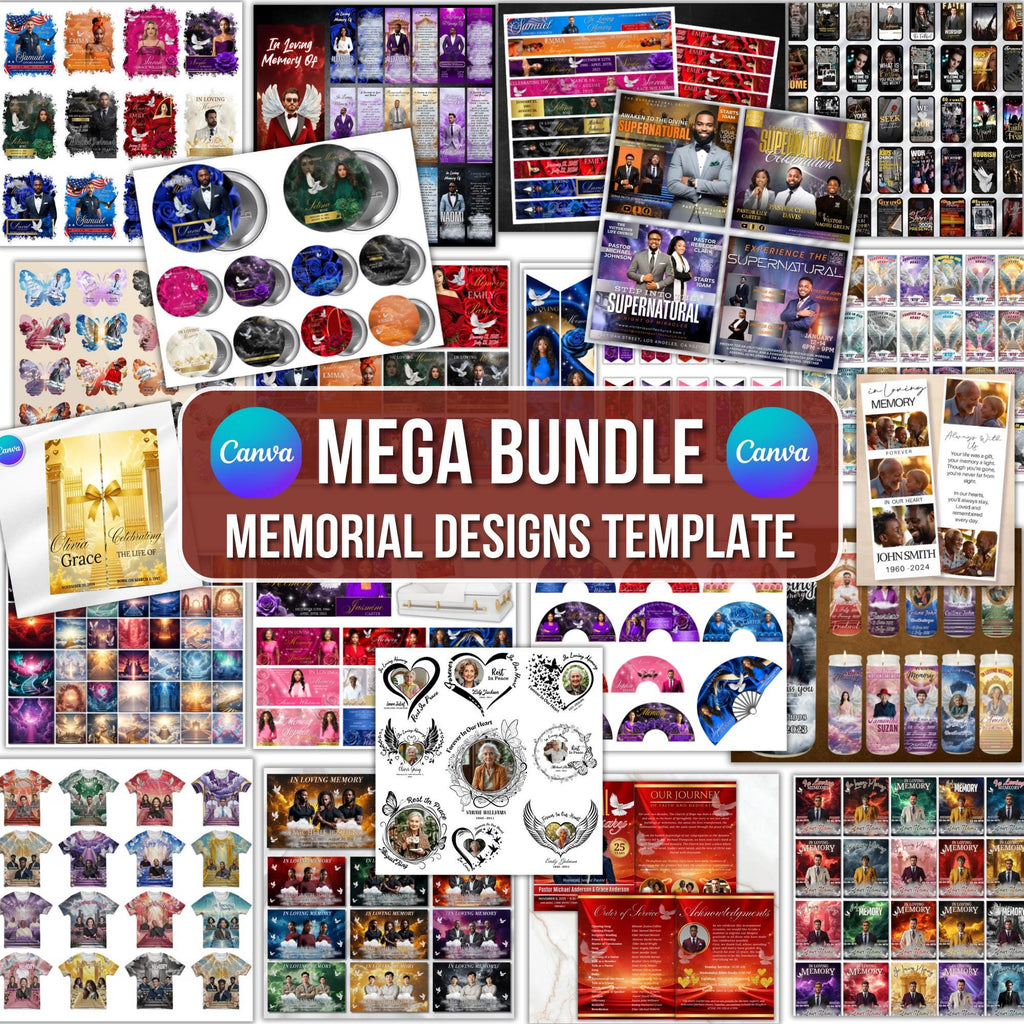 In Loving Memory Mega Bundle Canva Editable Templates, In Loving Memory Templates, Memorial Canva Editable Templates, Digital Download - Editable Memorial Canva Template