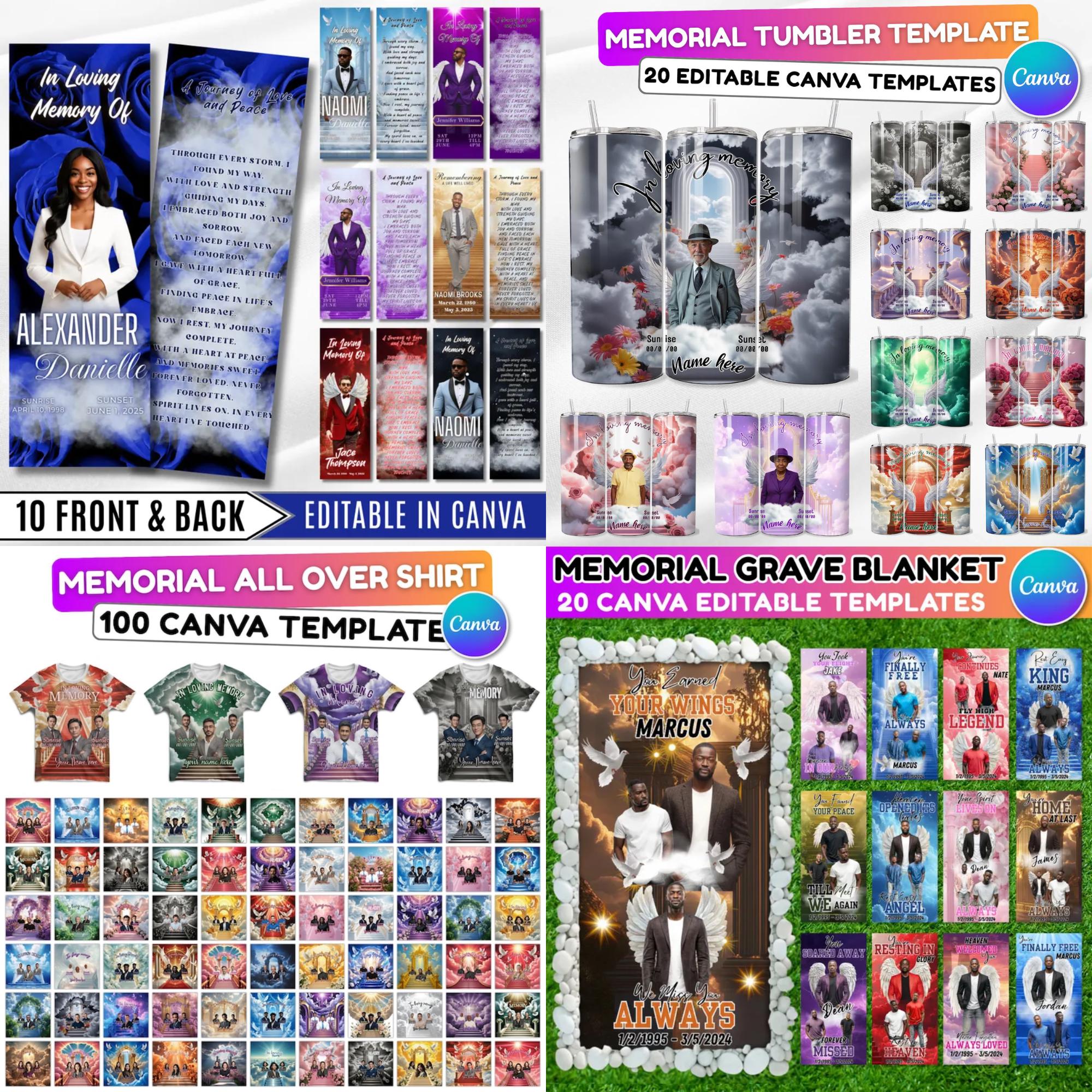In Loving Memory Mega Bundle Canva Editable Templates, In Loving Memory Templates, Memorial Canva Editable Templates, Digital Download - Editable Memorial Canva Template