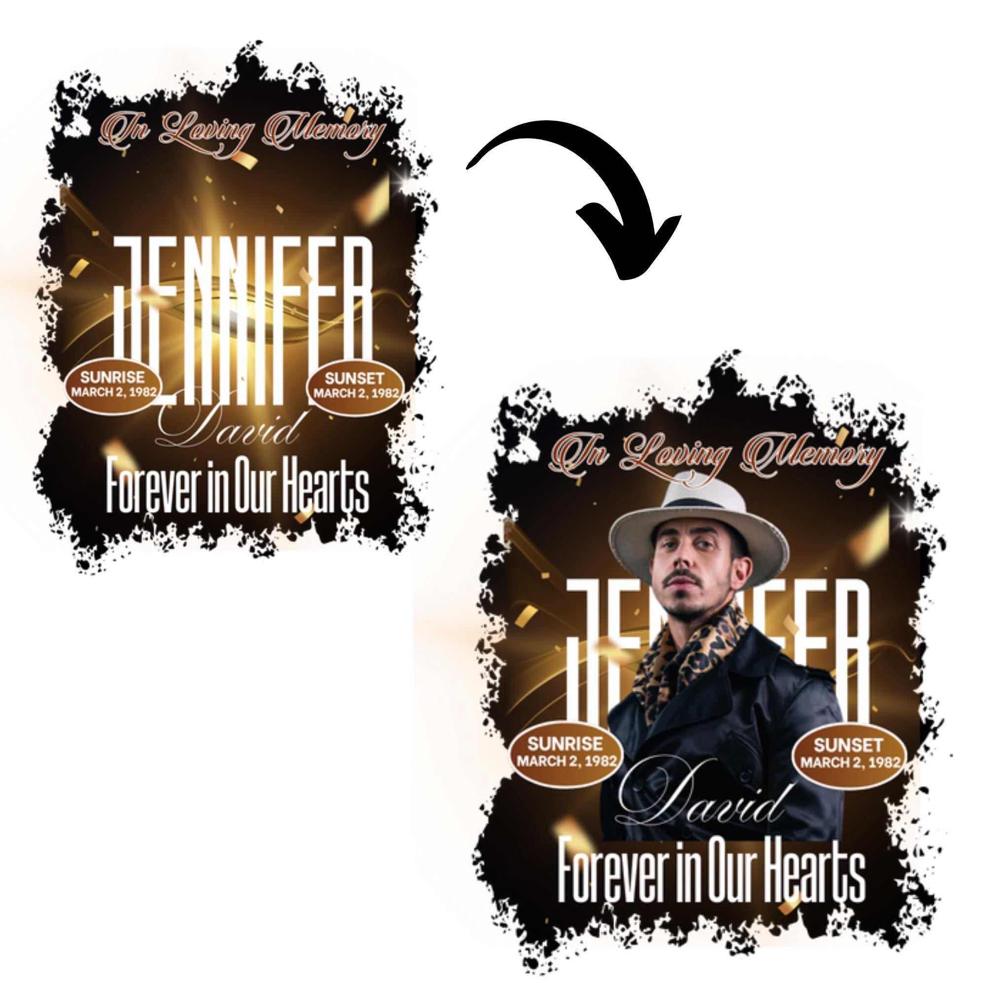 06 In Loving Memory T Shirt Canva Editable Templates, Forever In Our Heart Templates, Memorial Canva Template, Funeral & Celebration of Life - Editable Memorial Canva Template