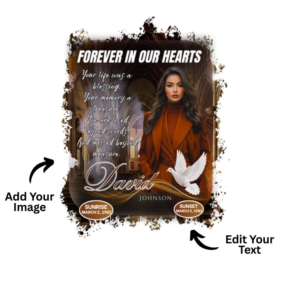 06 In Loving Memory T Shirt Canva Editable Templates, Forever In Our Heart Templates, Memorial Canva Template, Funeral & Celebration of Life - Editable Memorial Canva Template
