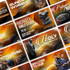 12 Church Announcement Slides Canva Editable Template, Pre Service Slides Modern Gradients Template, Church Welcome Livestream Presentation - Editable Memorial Canva Template