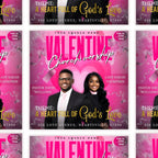 Valentine's Day Church Worship Flyer Canva Editable Template, Pastoral Anniversary Flyer, Church Program Template, Valentine Sunday Service - Editable Memorial Canva Template