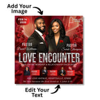 Valentine's Love Encounter Flyer Canva Editable Template, Pastoral Anniversary Flyer, Church Program Template, Valentine Sunday Service - Editable Memorial Canva Template