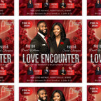 Valentine's Love Encounter Flyer Canva Editable Template, Pastoral Anniversary Flyer, Church Program Template, Valentine Sunday Service - Editable Memorial Canva Template