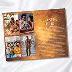 Brown & Red Obituary Funeral Program Template, Bi-Fold(11x8.5 in) Funeral Program, Obituary Celebration Of Life Program, Digital Download - Editable Memorial Canva Template