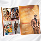 Brown & Red Obituary Funeral Program Template, Bi-Fold(11x8.5 in) Funeral Program, Obituary Celebration Of Life Program, Digital Download - Editable Memorial Canva Template