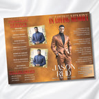 Brown & Red Obituary Funeral Program Template, Bi-Fold(11x8.5 in) Funeral Program, Obituary Celebration Of Life Program, Digital Download - Editable Memorial Canva Template