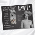 Grey & White Obituary Funeral Program Template, Bi-Fold(11x8.5 in) Funeral Program, Obituary Celebration Of Life Program, Digital Download - Editable Memorial Canva Template