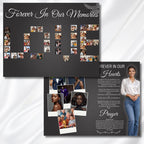 Grey & White Obituary Funeral Program Template, Bi-Fold(11x8.5 in) Funeral Program, Obituary Celebration Of Life Program, Digital Download - Editable Memorial Canva Template