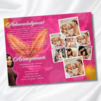Pink & Gold Leaf Funeral Program Template, Bi-Fold(11x8.5 in) Funeral Program, Obituary Celebration Of Life Program, Digital Download - Editable Memorial Canva Template