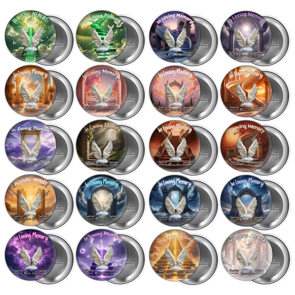 80 In Loving Memory Pin Button Canva Editable Templates, Memorial Pin Button Canva Designs, Rest in Peace Button Template, Digital Download - Editable Memorial Canva Template