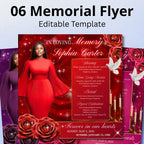 06 In Loving Memory Flyer Canva Editable Template, Memorial Remembrance Flyer, Rest In Peace, Forever In Our Memories, Digital Download - Editable Memorial Canva Template