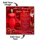 In Loving Memory Red Flyer Canva Editable Template, Memorial Remembrance Flyer, Rest In Peace, Forever In Our Memories, Digital Download - Editable Memorial Canva Template