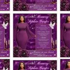 In Loving Memory Purple Flyer Canva Editable Template, Memorial Remembrance Flyer, Rest In Peace, Forever In Our Memories, Digital Download - Editable Memorial Canva Template
