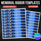 26 In Loving Memory Ribbon Canva Editable Template, Memorial Ribbon Templates, Rest in Piece Ribbon Design, Funeral Memorial Template - Editable Memorial Canva Template