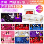 25 Memorial Casket Panel Editable Templates, Personalized Casket Panel, In Loving Memory Canva Template, Memorial Tribute, Funeral Keepsake - Editable Memorial Canva Template