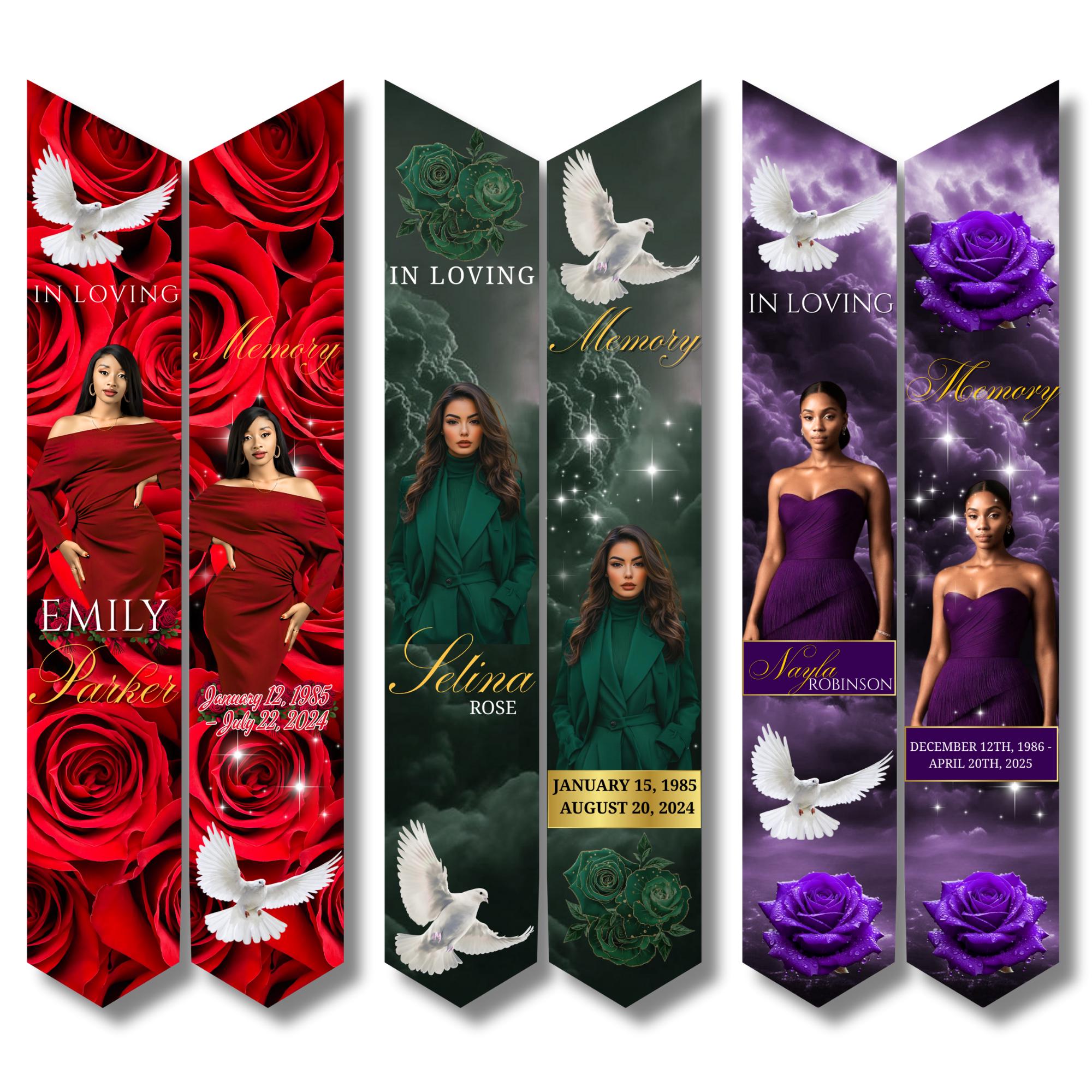 11 Memorial Stole Canva Editable Templates, In Loving Memory Templates, Memorial Canva Template, Funeral & Celebration, Digital Download - Editable Memorial Canva Template