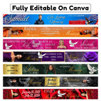 11 In Loving Memory Ribbon Canva Editable Template, Memorial Ribbon Templates, Rest in Piece Ribbon Design, Funeral Memorial Template - Editable Memorial Canva Template