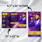 In Loving Memory Purple Funeral Program Template, Editable TriFold 17x11 Program, Celebration of Life Obituary Program, Digital Download - Editable Memorial Canva Template