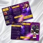In Loving Memory Purple Funeral Program Template, Editable TriFold 17x11 Program, Celebration of Life Obituary Program, Digital Download - Editable Memorial Canva Template
