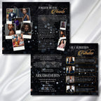 08 Black In Loving Memory Funeral Program Template, Memorial Editable Bifold 11x8.5” Design, Obituary Celebration Of Life, Digital Download - Editable Memorial Canva Template