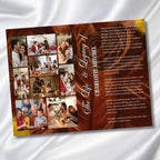 08 Brown In Loving Memory Funeral Program Template, Memorial Editable Bifold 11x8.5” Design, Obituary Celebration Of Life, Digital Download - Editable Memorial Canva Template
