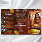 In Loving Memory Brown Funeral Program Template, Editable TriFold 17x11 Program, Celebration of Life Obituary Program, Digital Download - Editable Memorial Canva Template