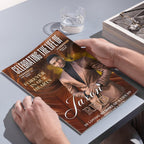 08 Brown In Loving Memory Funeral Program Template, Memorial Editable Bifold 11x8.5” Design, Obituary Celebration Of Life, Digital Download - Editable Memorial Canva Template