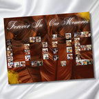 08 Brown In Loving Memory Funeral Program Template, Memorial Editable Bifold 11x8.5” Design, Obituary Celebration Of Life, Digital Download - Editable Memorial Canva Template