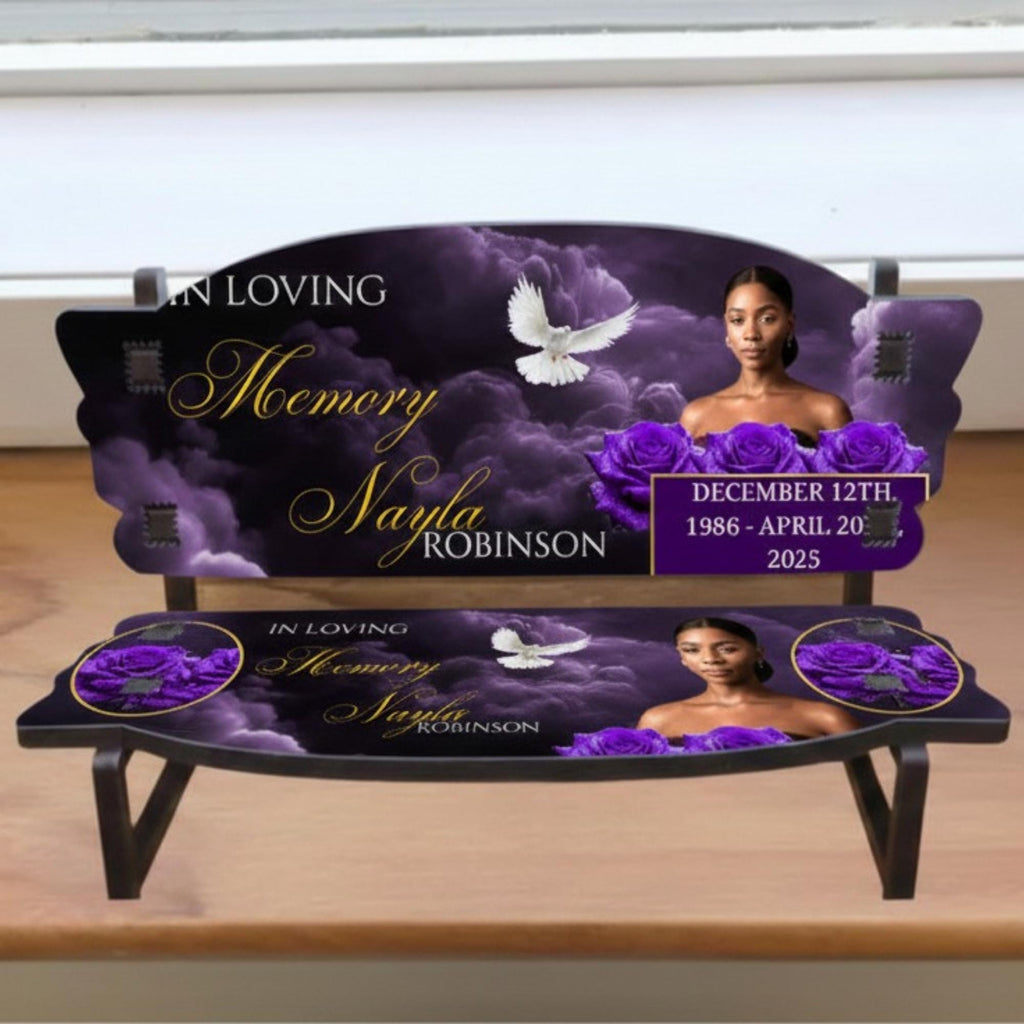 25 In Loving Memory Bench Canva Editable Templates, In Loving Memory Banch Templates, Memorial Bench Template, Funeral & Celebration of Life - Editable Memorial Canva Template