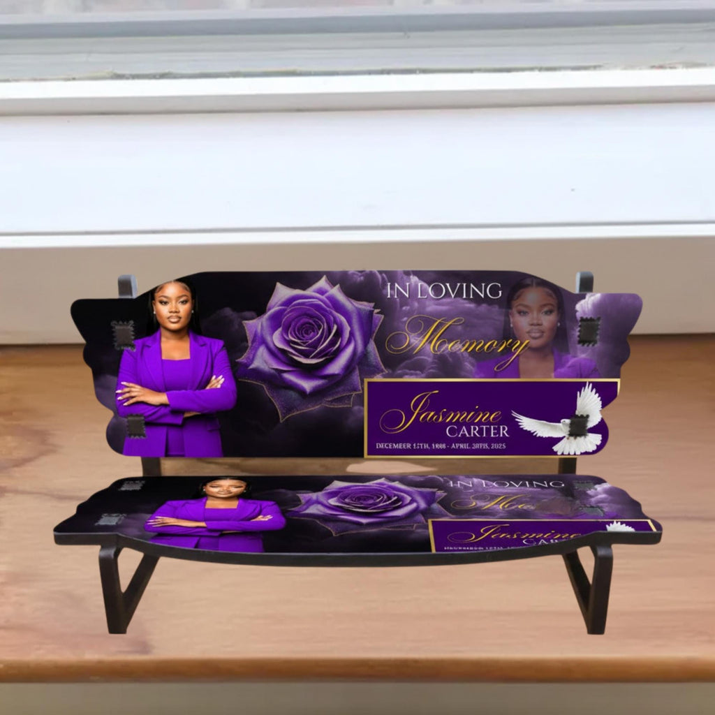 25 In Loving Memory Bench Canva Editable Templates, In Loving Memory Banch Templates, Memorial Bench Template, Funeral & Celebration of Life - Editable Memorial Canva Template