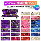 25 In Loving Memory Bench Canva Editable Templates, In Loving Memory Banch Templates, Memorial Bench Template, Funeral & Celebration of Life - Editable Memorial Canva Template