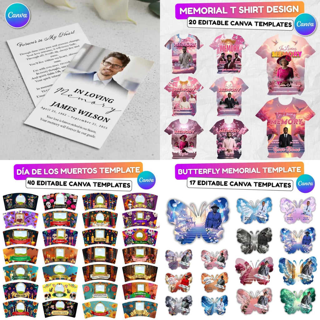 In Loving Memory Mega Bundle Canva Editable Templates, In Loving Memory Templates, Memorial Canva Editable Templates, Digital Download - Editable Memorial Canva Template