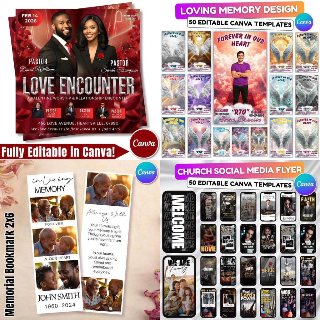 In Loving Memory Mega Bundle Canva Editable Templates, In Loving Memory Templates, Memorial Canva Editable Templates, Digital Download - Editable Memorial Canva Template