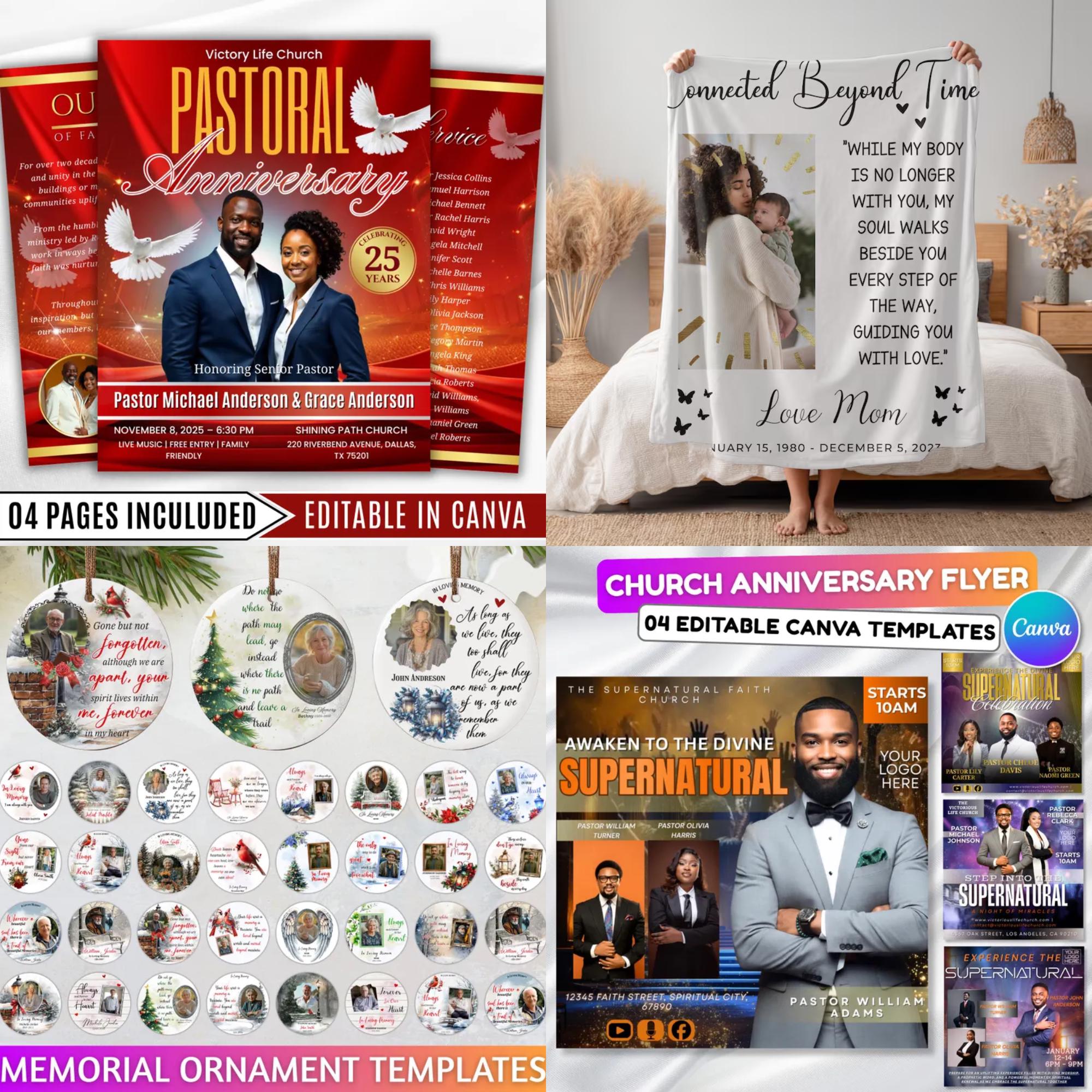 In Loving Memory Mega Bundle Canva Editable Templates, In Loving Memory Templates, Memorial Canva Editable Templates, Digital Download - Editable Memorial Canva Template