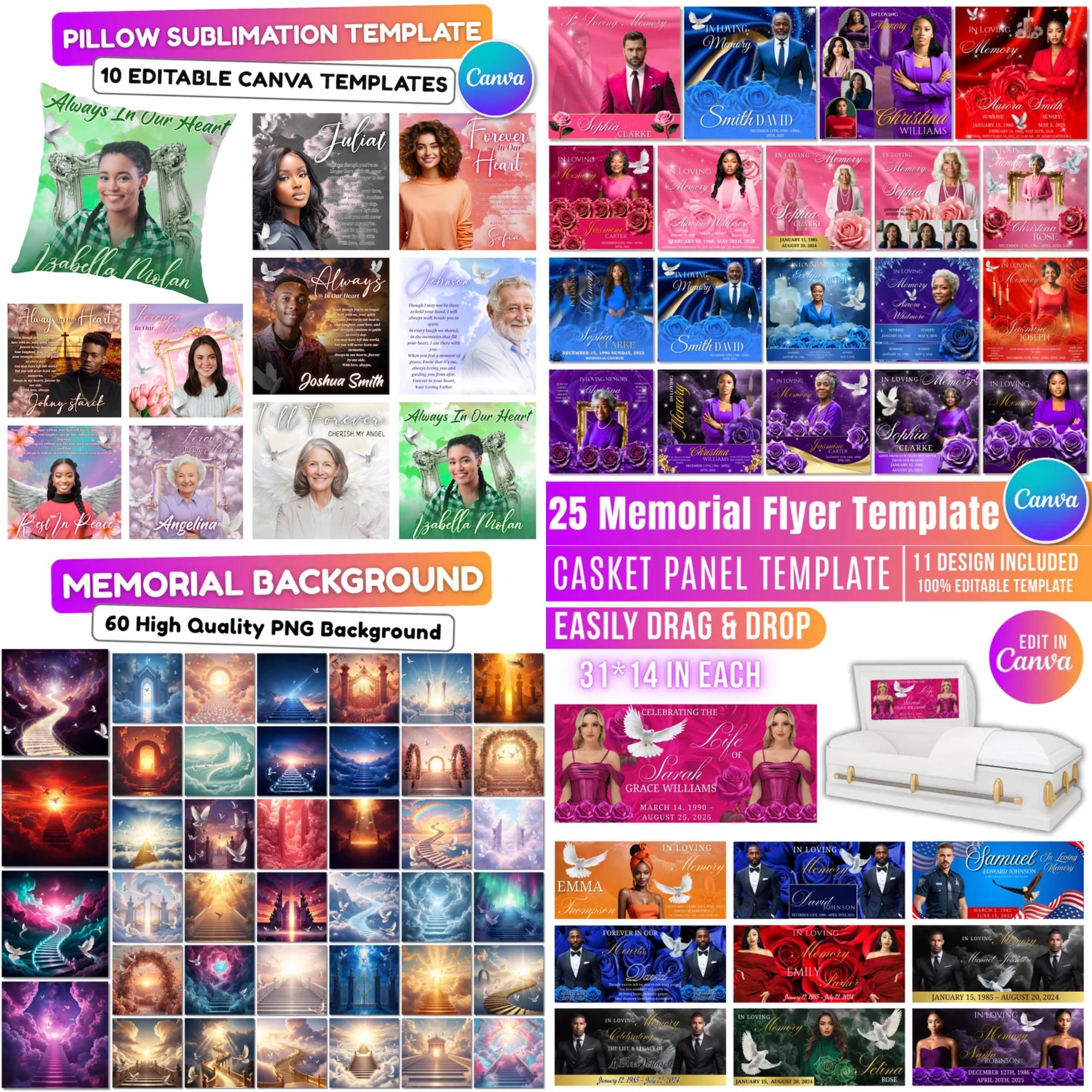 In Loving Memory Mega Bundle Canva Editable Templates, In Loving Memory Templates, Memorial Canva Editable Templates, Digital Download - Editable Memorial Canva Template