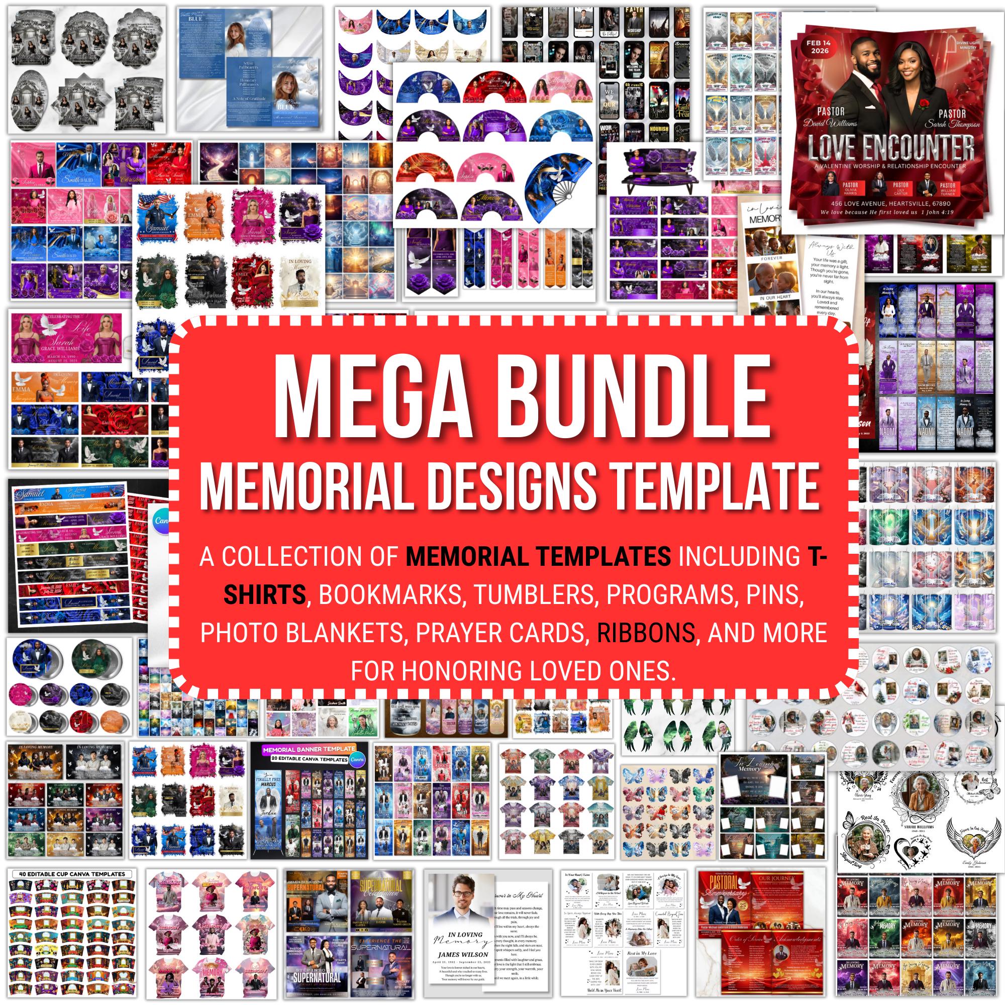 In Loving Memory Mega Bundle Canva Editable Templates, In Loving Memory Templates, Memorial Canva Editable Templates, Digital Download - Editable Memorial Canva Template