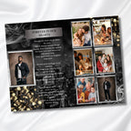 Black & Silver Obituary Funeral Program Template, Bi-Fold(11x8.5 in) Funeral Program, Obituary Celebration Of Life Program, Digital Download - Editable Memorial Canva Template