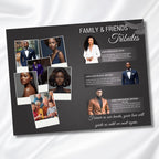 Grey & White Obituary Funeral Program Template, Bi-Fold(11x8.5 in) Funeral Program, Obituary Celebration Of Life Program, Digital Download - Editable Memorial Canva Template