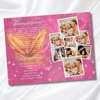 Pink and Gold Woman Obituary Funeral Program Template, Bi-Fold(11x8.5 in) Funeral Program, Obituary Celebration Of Life, Digital Download - Editable Memorial Canva Template